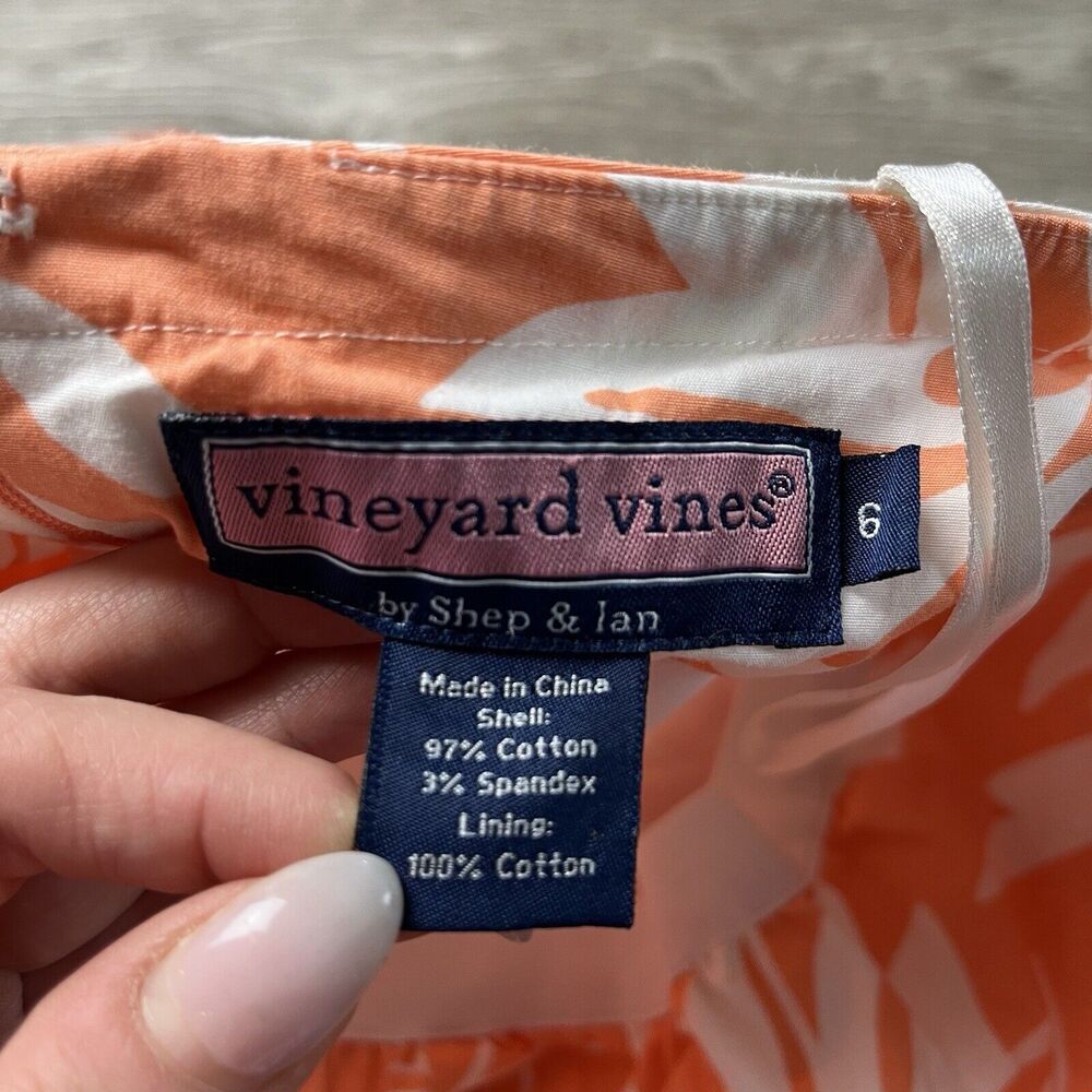 Vineyard Vines  Strapless Orange Floral Print Dress Size 6 - Picture 6 of 8